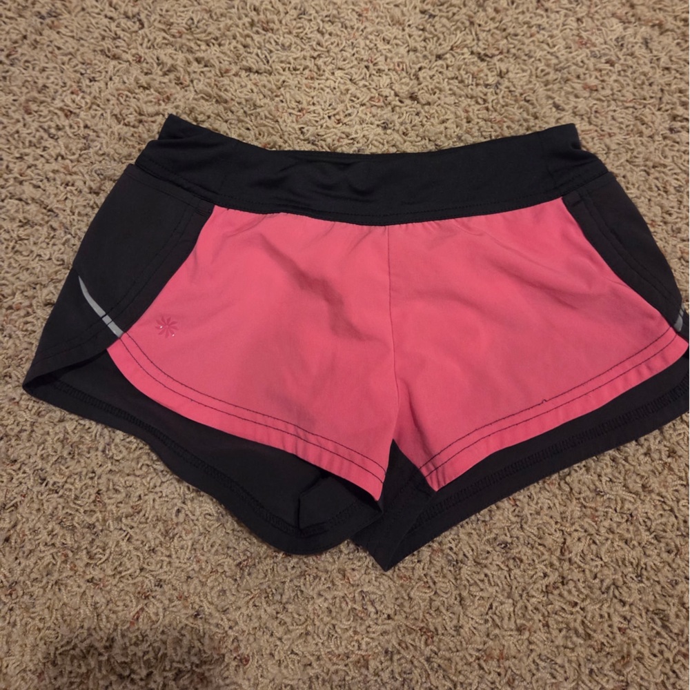 Girls Pink and Black Athletic Shorts